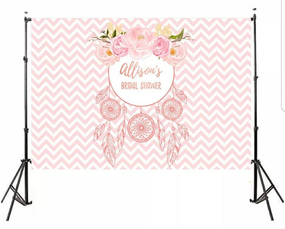 Printed Pink Dreamcatcher Backdrop, Boho Backdrop, Boho Party, Boho Birthday, Boho birthday decorations, Dream catcher, Vinyl backdrop