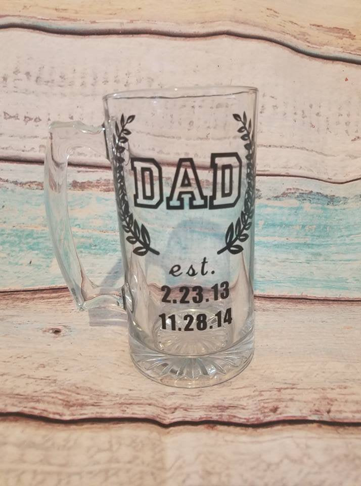 Father's Day 28oz Personalized Beer Mug Dad, Grandpa, Papa