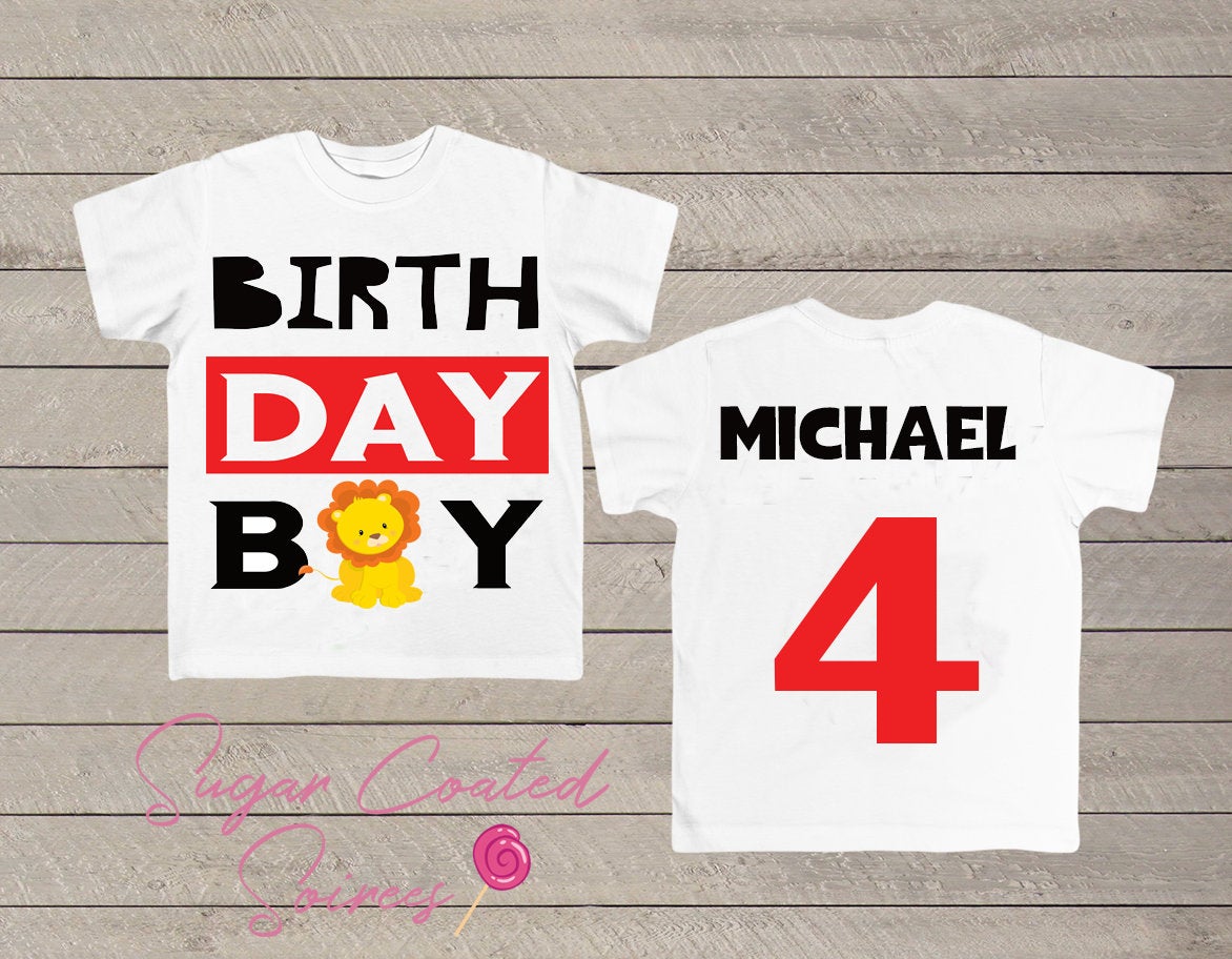 Lion Birthday Boy Tee Shirt, Circus Party, Carnival Party, Safari Party, Safari Birthday, Personalized Birthday Boy Shirt Tshirt Tee