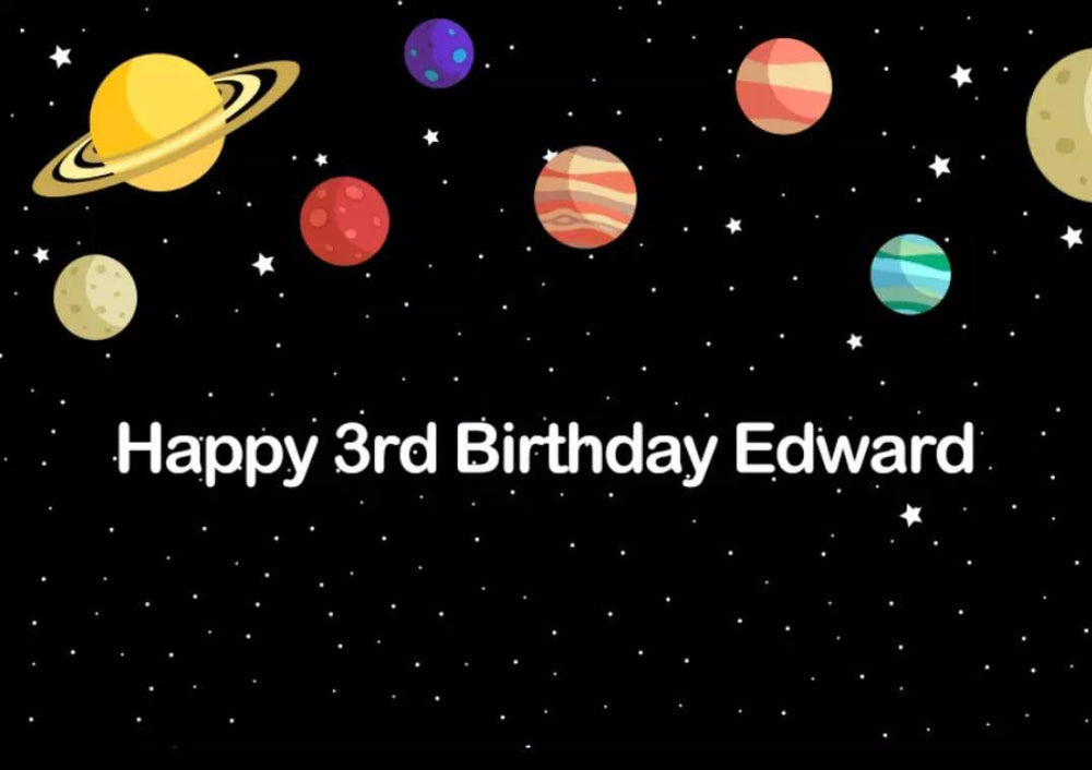 Space Backdrop, Space Birthday party, Space Party, Astronaut Birthday, Planets Backdrop, Printed Personalized Vinyl Backdrop 3x5ft 5x7ft