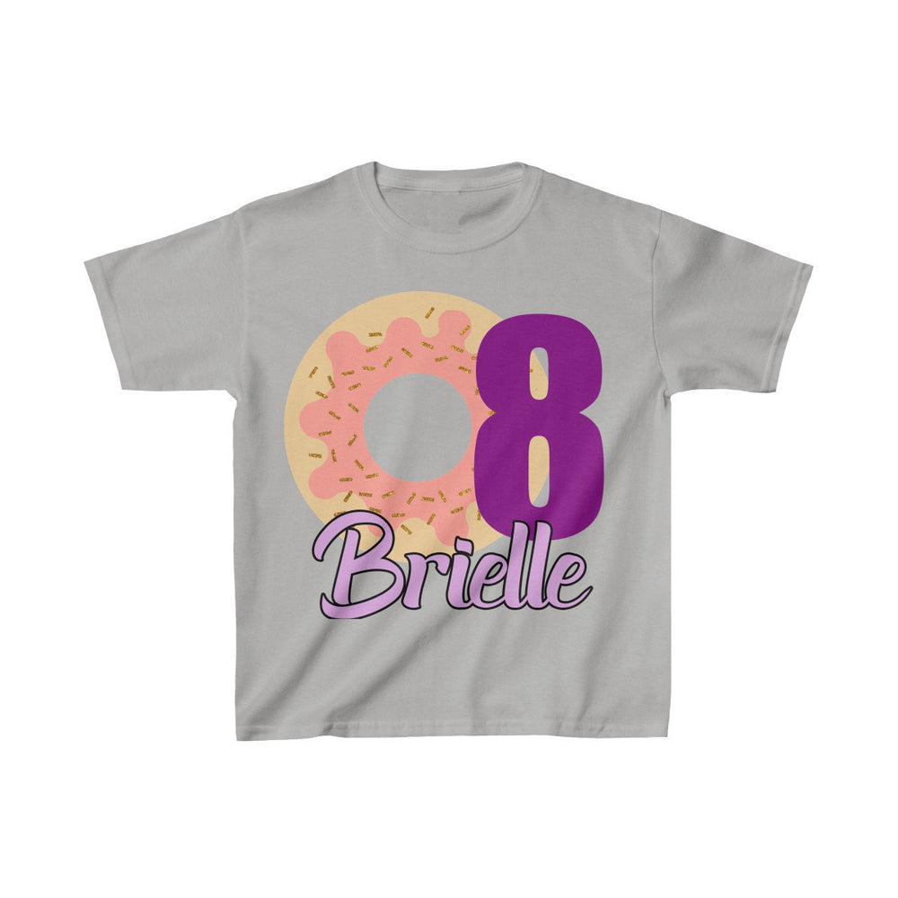 Personalized Donut Sweets Theme Kids Birthday Party Heavy Youth Cotton Tee, Multiple Colors