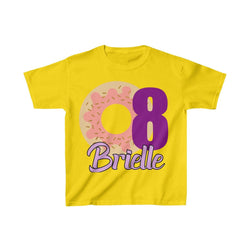 Personalized Donut Sweets Theme Kids Birthday Party Heavy Youth Cotton Tee, Multiple Colors