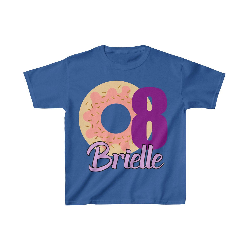 Personalized Donut Sweets Theme Kids Birthday Party Heavy Youth Cotton Tee, Multiple Colors