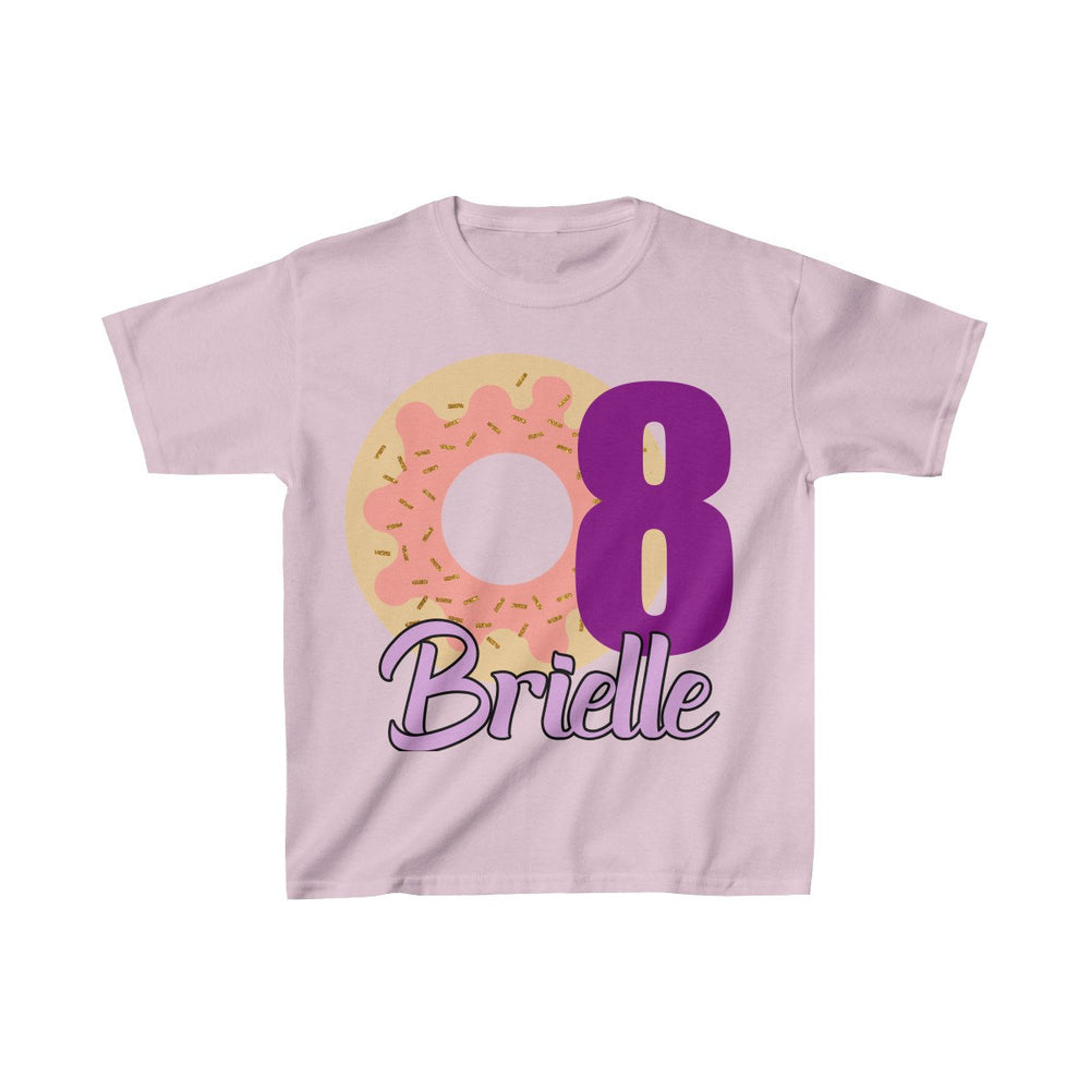 Personalized Donut Sweets Theme Kids Birthday Party Heavy Youth Cotton Tee, Multiple Colors