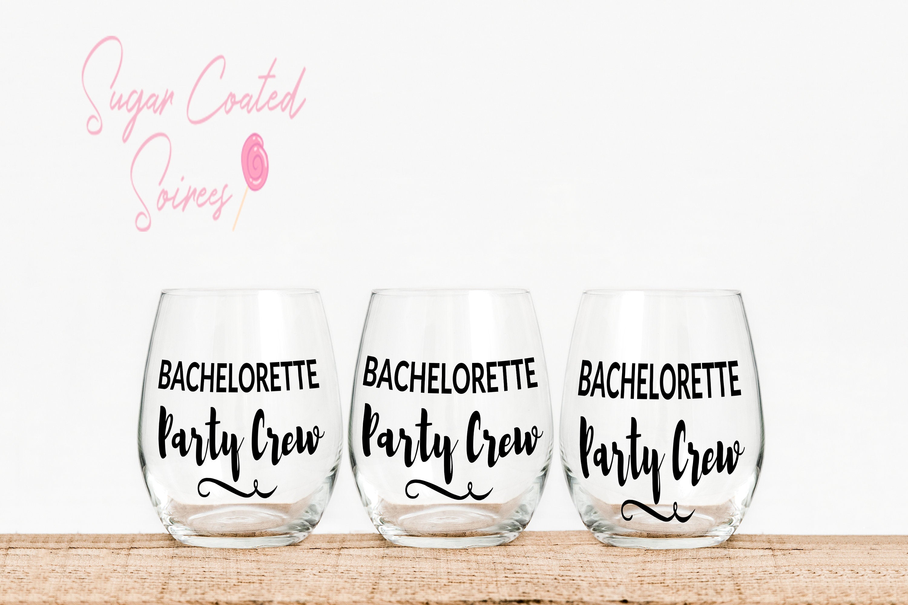 Wedding wine glasses, Bachelorette Party Crew, Bridal Wine Glasses, Girls Night Out, Girls Weekend, Bachelorette Party, bridesmaid glasses