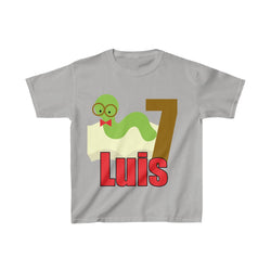 Bookworm Book Birthday Shirt, Personalized Party Shirt, Youth Cotton Tee, Multiple Colors