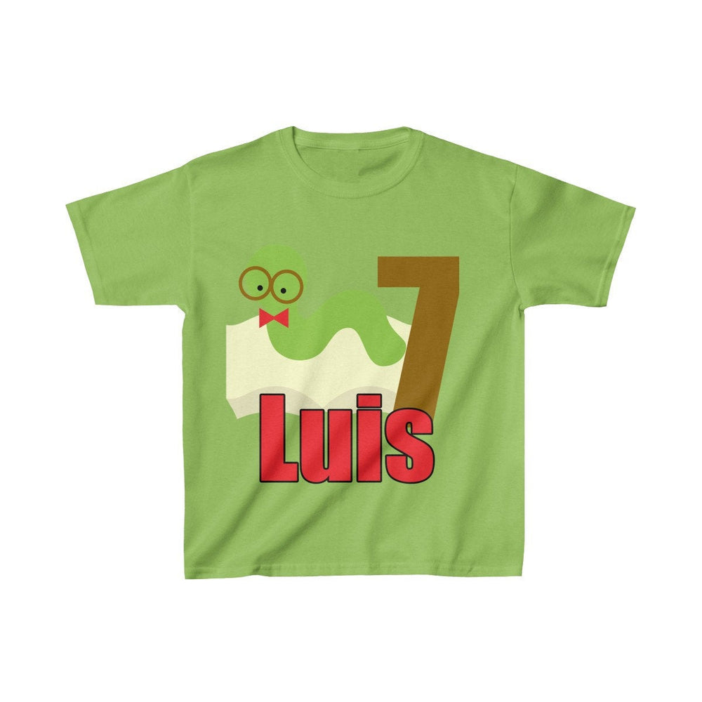 Bookworm Book Birthday Shirt, Personalized Party Shirt, Youth Cotton Tee, Multiple Colors
