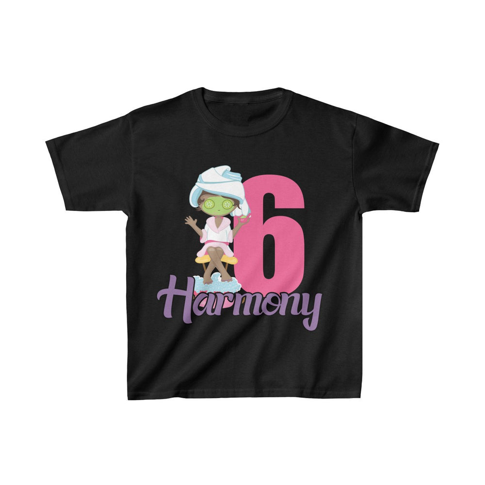 African American Spa Girls Birthday Shirt, Beauty, Personalized Kids Birthday Party Shirt,  Youth Cotton Tee, Multiple Colors, Makeup