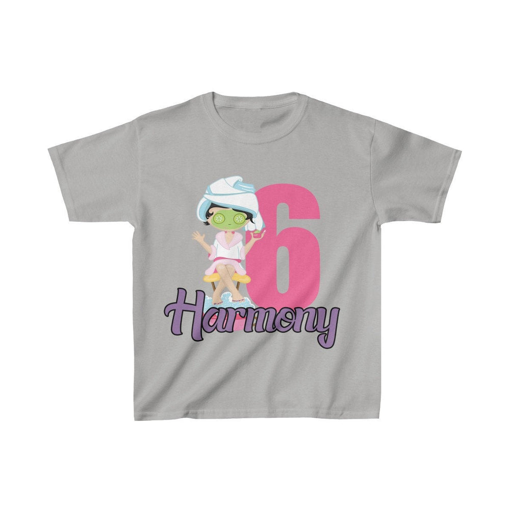 Personalized Spa Girls Theme Kids Birthday Party Heavy Youth Cotton Tee, Multiple Colors, Makeup, Beauty
