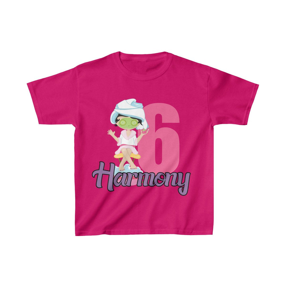 Personalized Spa Girls Theme Kids Birthday Party Heavy Youth Cotton Tee, Multiple Colors, Makeup, Beauty