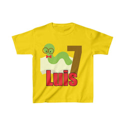 Bookworm Book Birthday Shirt, Personalized Party Shirt, Youth Cotton Tee, Multiple Colors