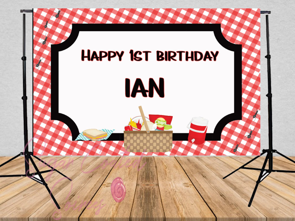 Printed Picnic backdrop, Picnic party, picnic birthday, BBQ birthday, Birthday Vinyl Backdrop 3x5ft 5x7ft 8x10ft