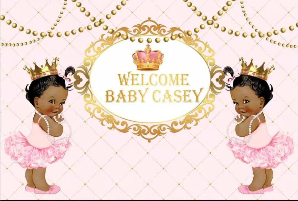 Printed Princess Baby Backdrop, Royal baby shower, Princess Birthday, Princess Backdrop, Pink Royal Baby, Vinyl Backdrop 3x5ft 5x7ft 8x10