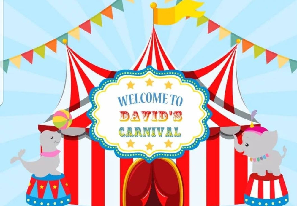 CIRCUS Printed Backdrop, Circus Party, Circus Birthday, Carnival Birthday, Circus Baby Shower Vinyl Backdrop 3x5ft 5x7ft 8x10ft