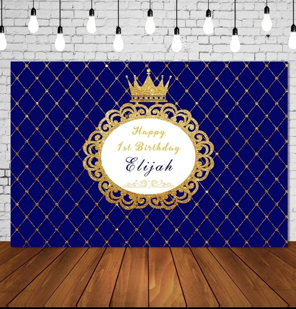 Printed blue Royal Baby backdrop, Royal Prince backdrop, Royal Baby shower decorations, Prince Birthday, Prince babyshower, Vinyl Backdrop
