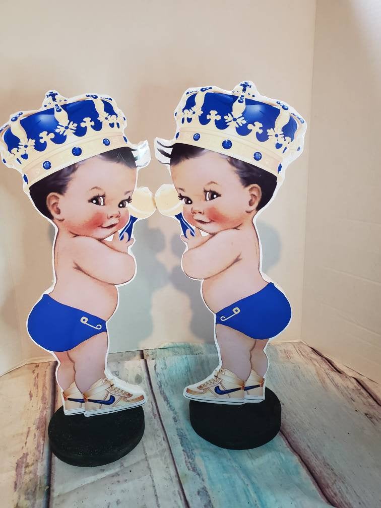Blue Royal Baby 16 inch prop, 36 inch, Prince Babyshower Prop, 3ft Centerpiece Prop, Royal Baby Party