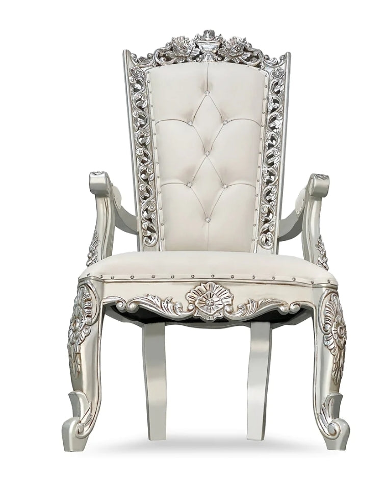 Silver and White Princess Chair Rental