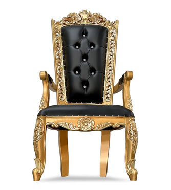 Black and Gold Princess Chair Rental