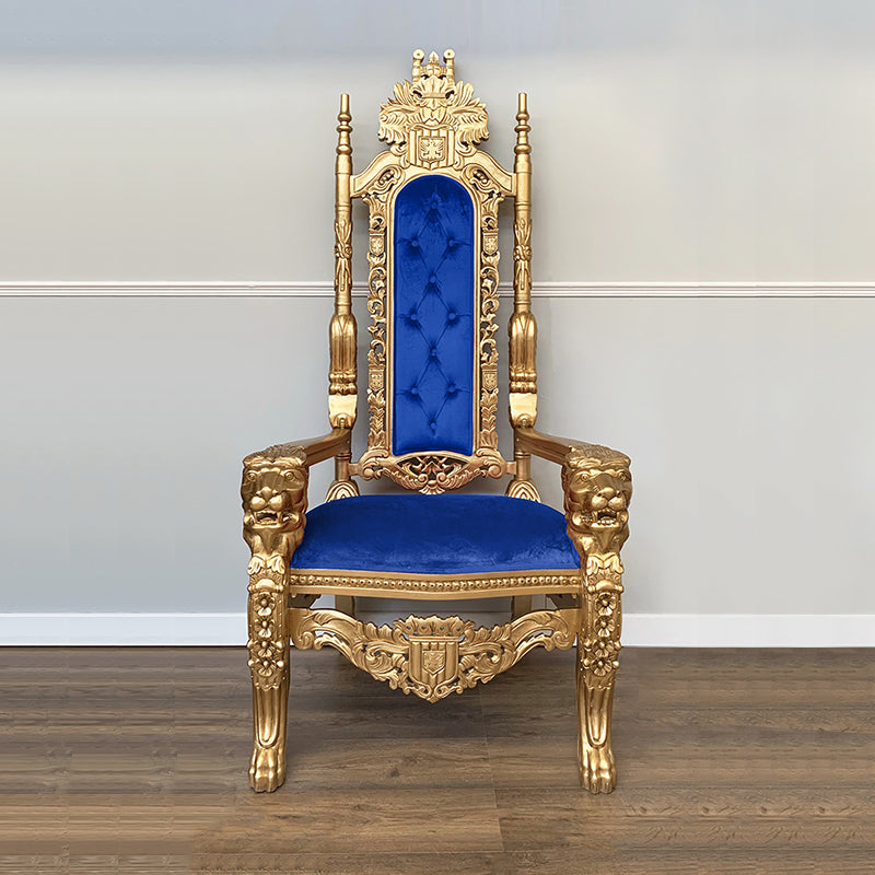 Blue Lion Head Throne Chair