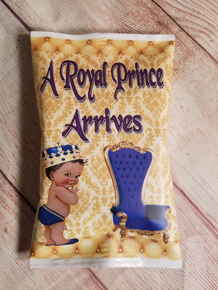 Digital File Purple Royal Baby Chip Bag, Prince Chip Bag, Gold Royal Baby, Royal Babyshower, Digital Chip Bag, Printable Chip Bag