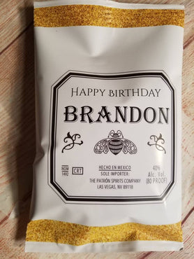 Digital Printable Patron party favor / chip / treat / Personalized Birthday party bag Download DIY