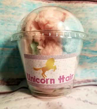 Unicorn Hair Rainbow Cotton Candy Fluff Birthday Baby Shower Party Favor Treat Cups