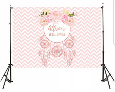 Printed Pink Dreamcatcher Backdrop, Boho Backdrop, Boho Party, Boho Birthday, Boho birthday decorations, Dream catcher,  Vinyl backdrop