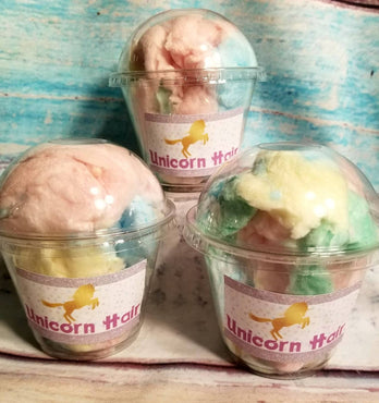 Unicorn Hair Rainbow Cotton Candy Fluff Birthday Baby Shower Party Favor Treat Cups