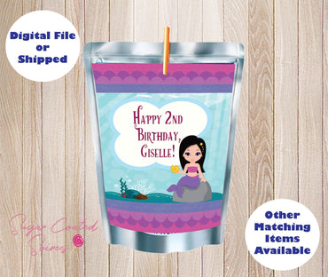 PRINTED Mermaid Capri Sun Labels, Mermaid birthday, Mermaid Party, Mermaid Personalized Capri Sun Juice Label, Mermaid Birthday Party