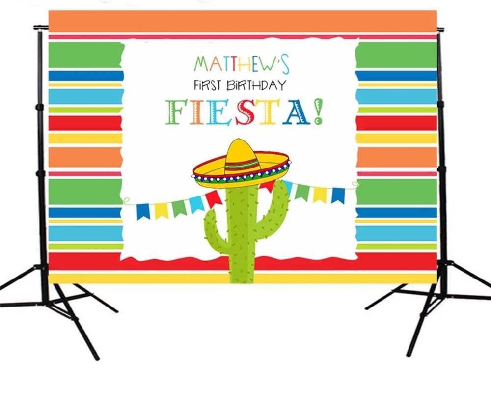 Printed Cactus Fiesta Backdrop, Fiesta Birthday, Fiesta Party, Cactus Birthday, Taco Birthday, Vinyl Backdrop