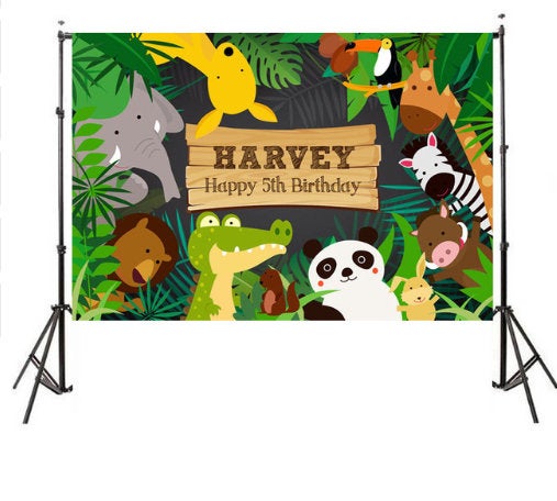 Printed Safari Backdrop, Jungle backdrop, safari party, safari birthday, jungle party, jungle birthday, vinyl backdrop