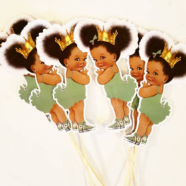 Royal Princess Mint Green and Gold Baby Girl Babyshower Birthday Double Sided Die Cut Centerpiece Party Decor