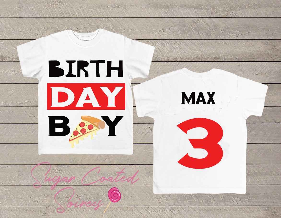 Pizza Birthday Boy Tee, Pizza Birthday, Pizza Party, Italian Personalized Birthday Boy Shirt, Toddler, Youth Tshirt Tee