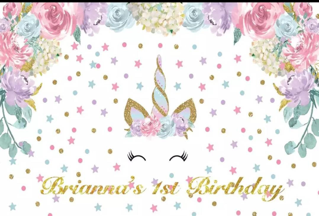 UNICORN Backdrop, Printed Personalized Pink Unicorn Backdrop, Unicorn Birthday Party, Unicorn Baby Shower Vinyl Backdrop 3x5ft  5x7ft