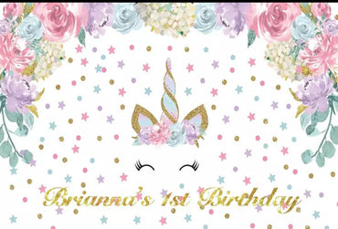 UNICORN Backdrop, Printed Personalized Pink Unicorn Backdrop, Unicorn Birthday Party, Unicorn Baby Shower Vinyl Backdrop 3x5ft  5x7ft