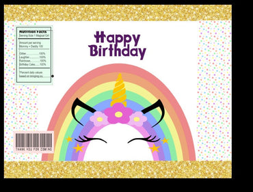 INSTANT DOWNLOAD Rainbow Unicorn chip bag, Unicorn Party, Unicorn birthday, Unicorn 1st birthday, Printable Chip Bag, Digital Chip Bag