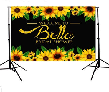Printed Sunflower backdrop, Sunflower birthday, Sunflower Party, Floral backdrop, Personalized Vinyl Backdrop 3x5ft  5x7ft