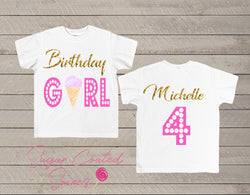 Birthday Girl Tee Ice Cream, Sweets, Personalized Birthday Shirt Any Age + Name 1,2,3,4,5   Tshirt Tee