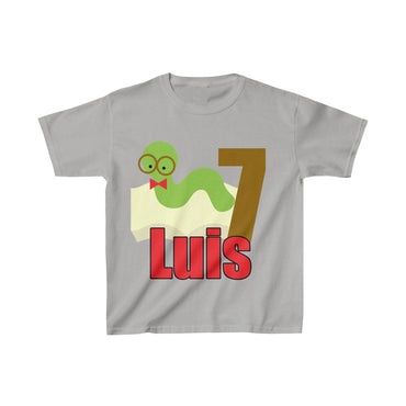 Bookworm Book Birthday Shirt, Personalized Party Shirt, Youth Cotton Tee, Multiple Colors