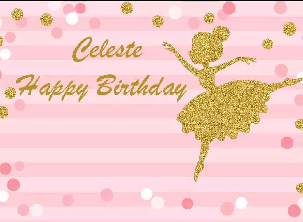 Printed Ballerina Backdrop, Ballerina Party, Ballerina Birthday Backdrop,  Personalized Birthday Party Vinyl Backdrop 3x5ft  5x7ft 8x10