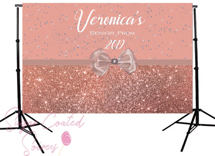 PRINTED Rose Gold Glitter Diamonds Personalized Prom 2019 Sendoff  Vinyl Backdrop 3x5ft  5x7ft 8x10ft