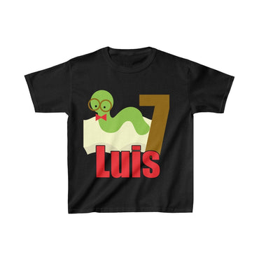 Bookworm Book Birthday Shirt, Personalized Party Shirt, Youth Cotton Tee, Multiple Colors