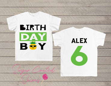 Pineapple Birthday Boy Tee, Tropical Birthday, Pool Party, Beach Party, Pineapple Shirt