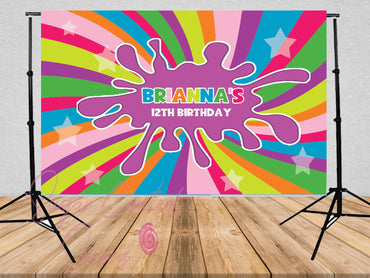 Printed Slime Backdrop, Slime Birthday Backdrop, Slime Party, Personalized Birthday Party Vinyl Backdrop 3x5ft  5x7ft 8x10ft