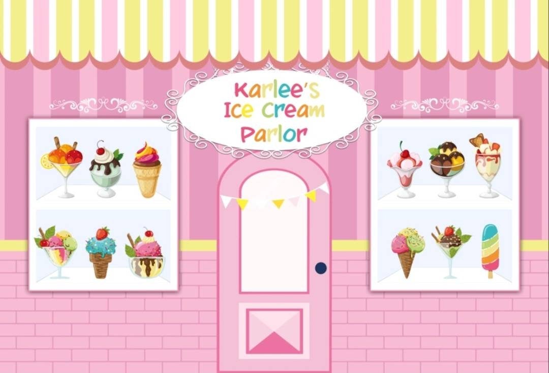 Printed Ice Cream Parlor Backdrop, Ice Cream birthday decorations, Ice Cream Party, Ice Cream Banner, sweets birthday, vinyl Backdrop