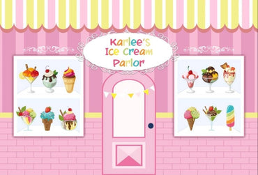 Printed Ice Cream Parlor Backdrop, Ice Cream birthday decorations, Ice Cream Party, Ice Cream Banner, sweets birthday, vinyl Backdrop