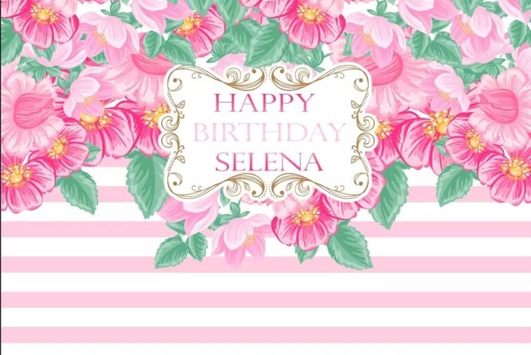 Printed Pink Flower Birthday backdrop, Floral backdrop, Pink backdrop, Birthday banner, Birthday decorations, Vinyl Backdrop