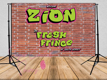 Printed Fresh Prince Backdrop, Fresh Princess Birthday, Fresh Prince Babyshower, brick wall Personalized Vinyl Backdrop 3x5ft  5x7ft 8x10ft
