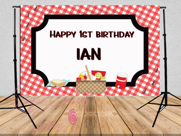 Printed Picnic backdrop, Picnic party, picnic birthday, BBQ birthday, Birthday Vinyl Backdrop 3x5ft  5x7ft 8x10ft