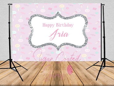 Printed Candy Backdrop, Candy birthday decorations, Candy Party, candy Banner, sweets birthday, vinyl Backdrop